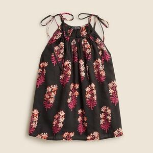 J. Crew Brown top with Pink Floral Design